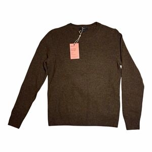 New! Women's Brown Quince Mongolian Cashmere Crewneck Sweater Sz S